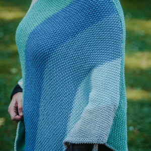 Pletené bavlněné pruhované pončo unisex