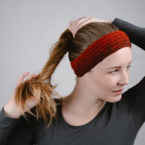 Dětská zimní čelenka červenočerná