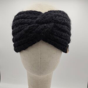 Háčkovaná chunky čelenka černá