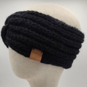 Háčkovaná chunky čelenka černá