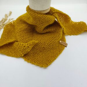 Vlněný pletený šátek hořčicová
