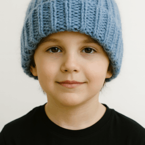 Dětská vlněná unisex čepice modrá