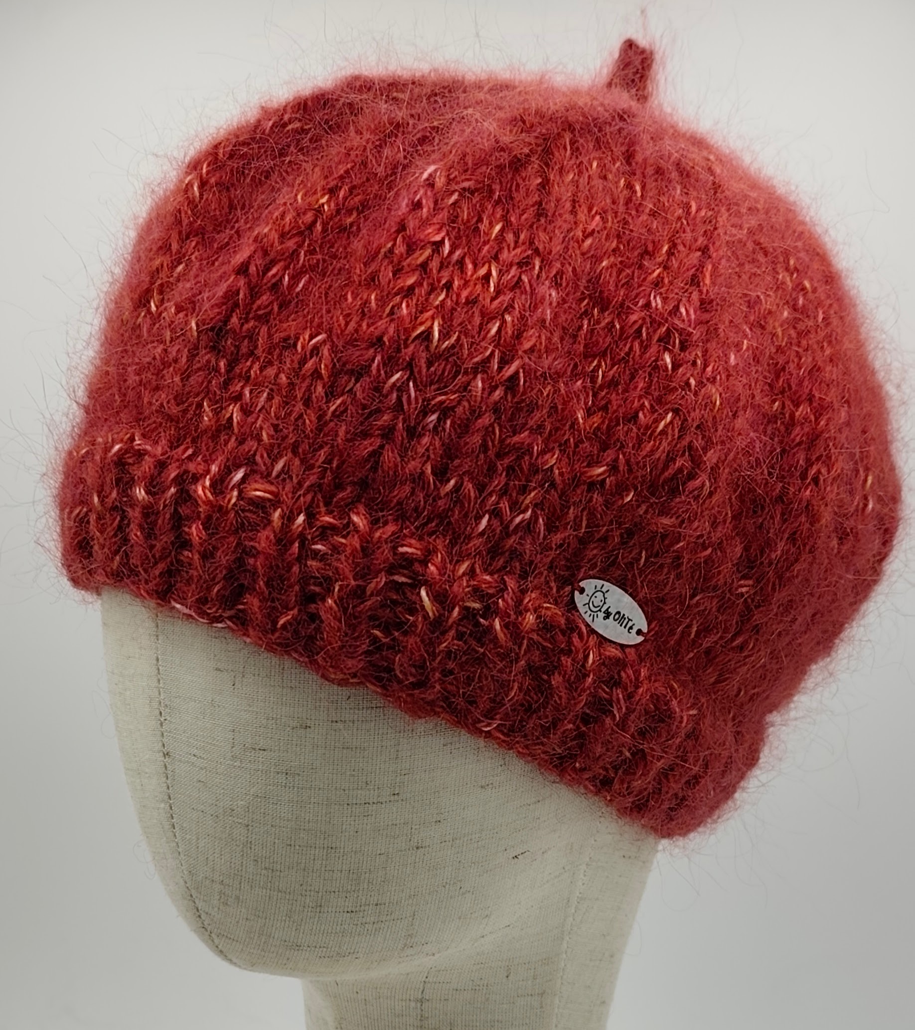 Vlněný baret žíhaný 2 Vlněný baret žíhaný