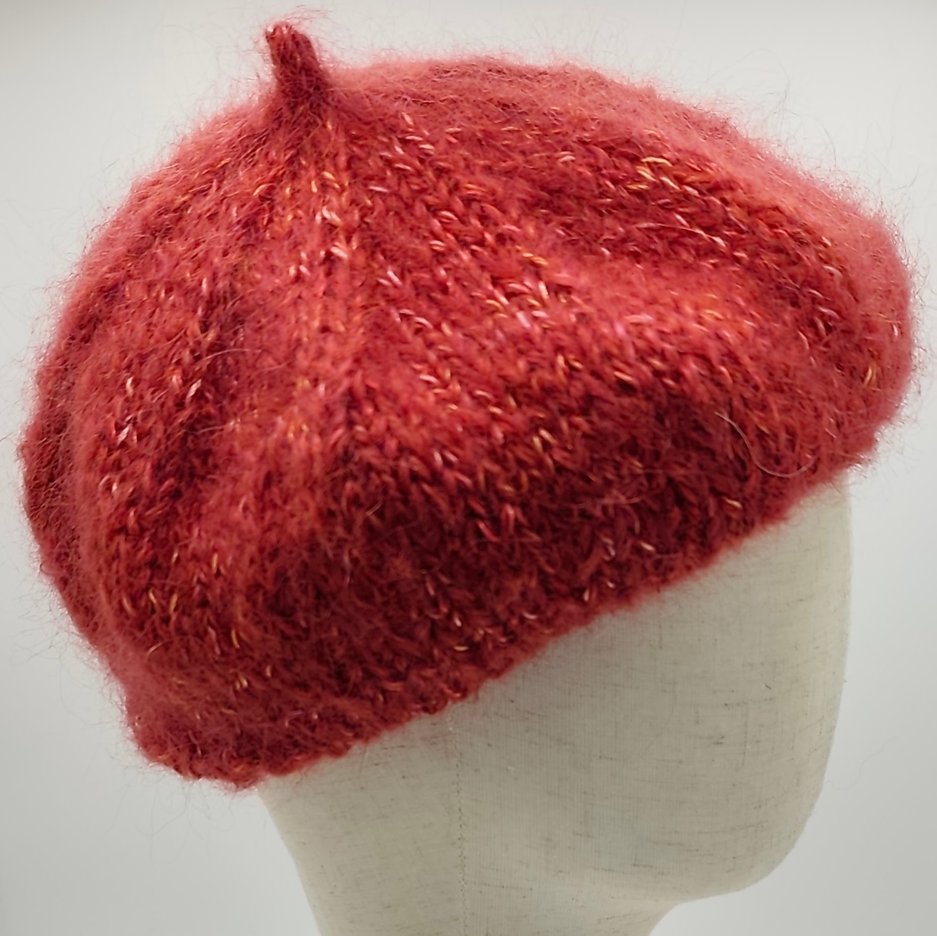 Vlněný baret žíhaný 1 Vlněný baret žíhaný