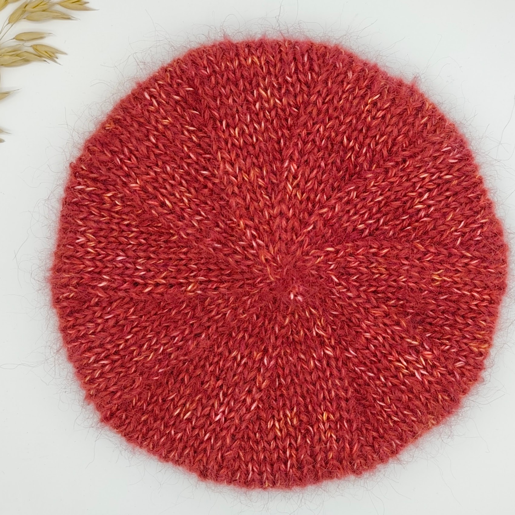 Vlněný baret žíhaný 3 Vlněný baret žíhaný