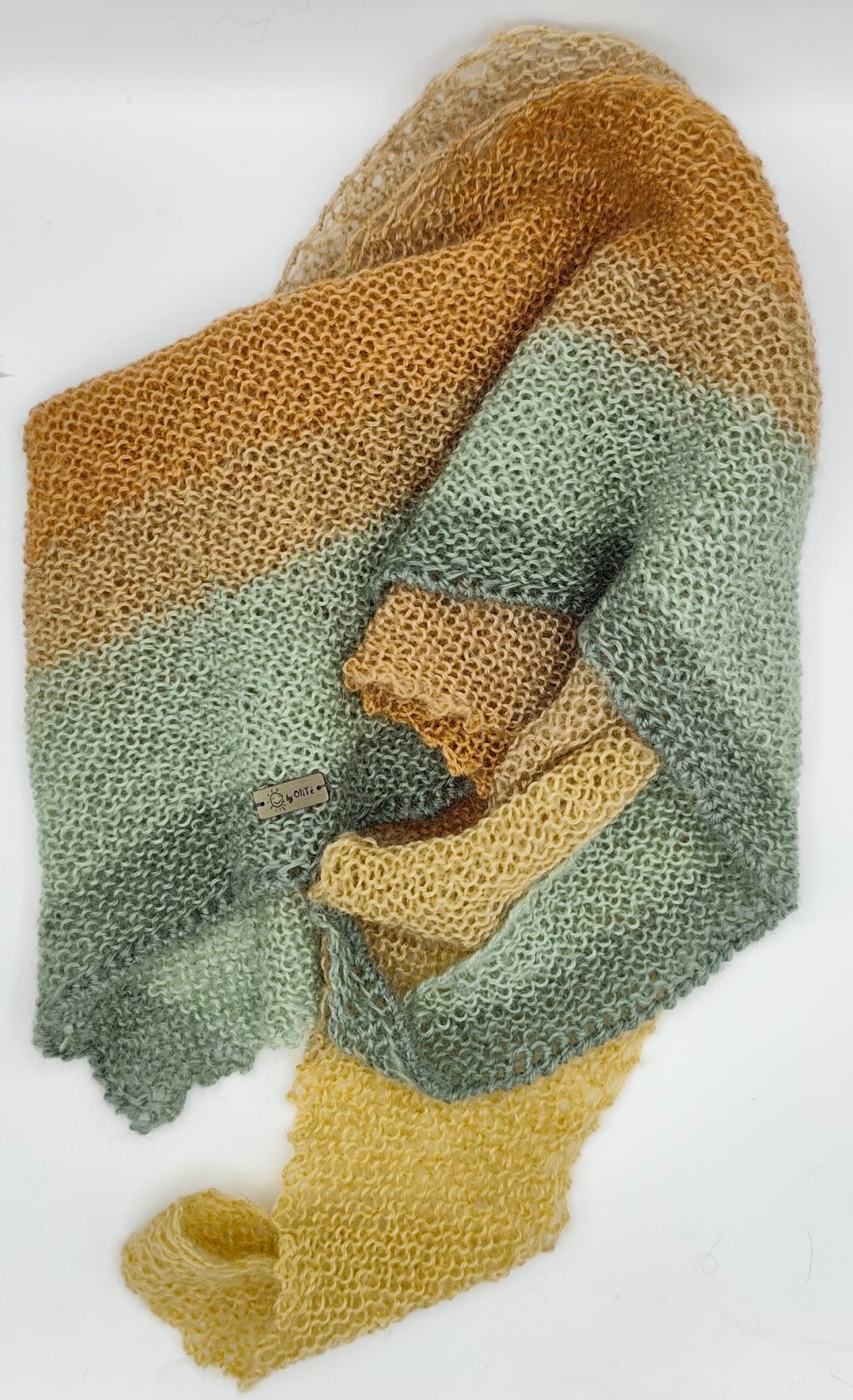 Vlněný pletený šátek ombré 2 Vlněný pletený šátek ombré