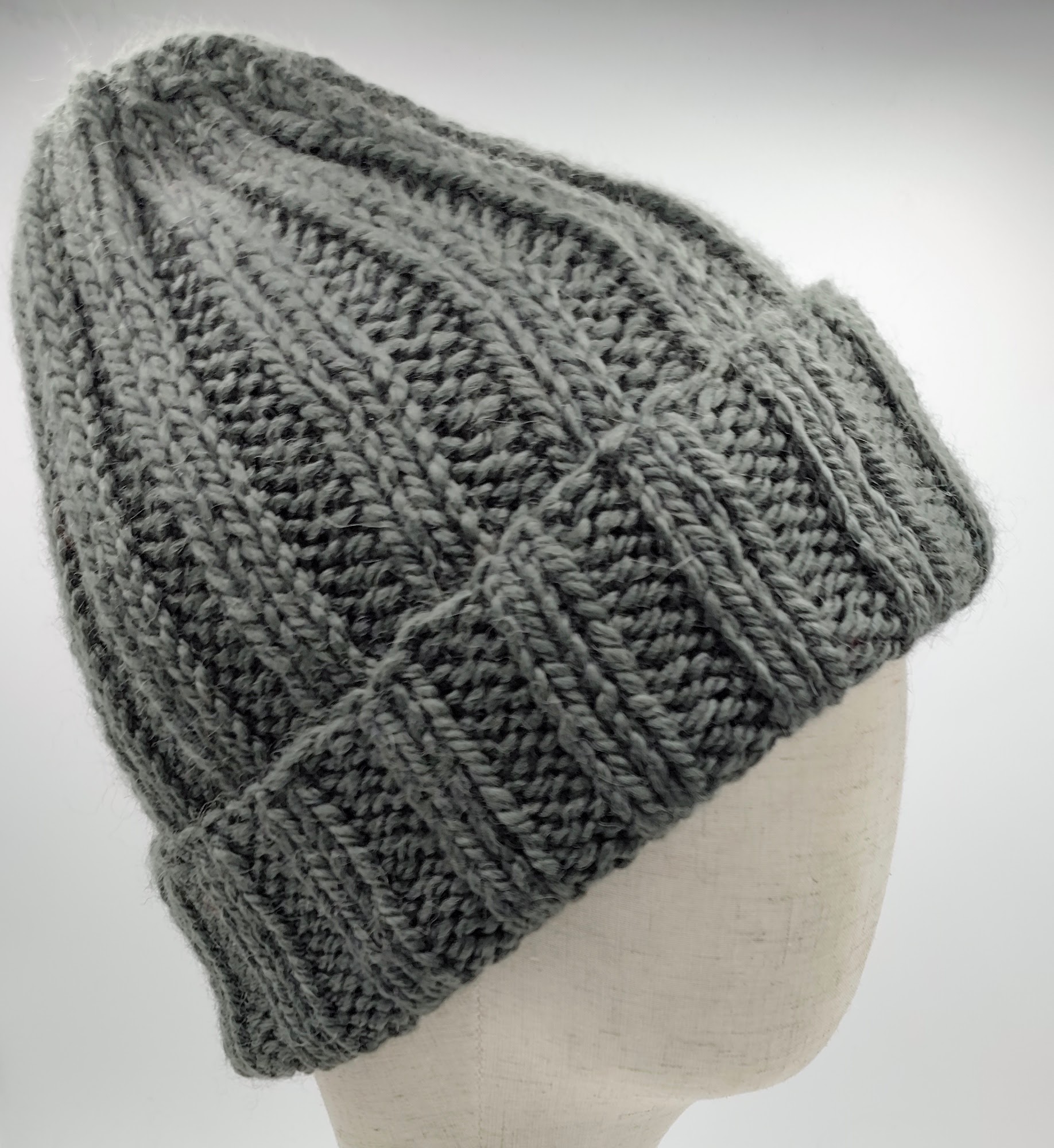 Pletená čepice šedo-zelená 3 Pletená čepice šedo-zelená