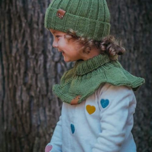 Dětská pletená čepice s nákrčníkem